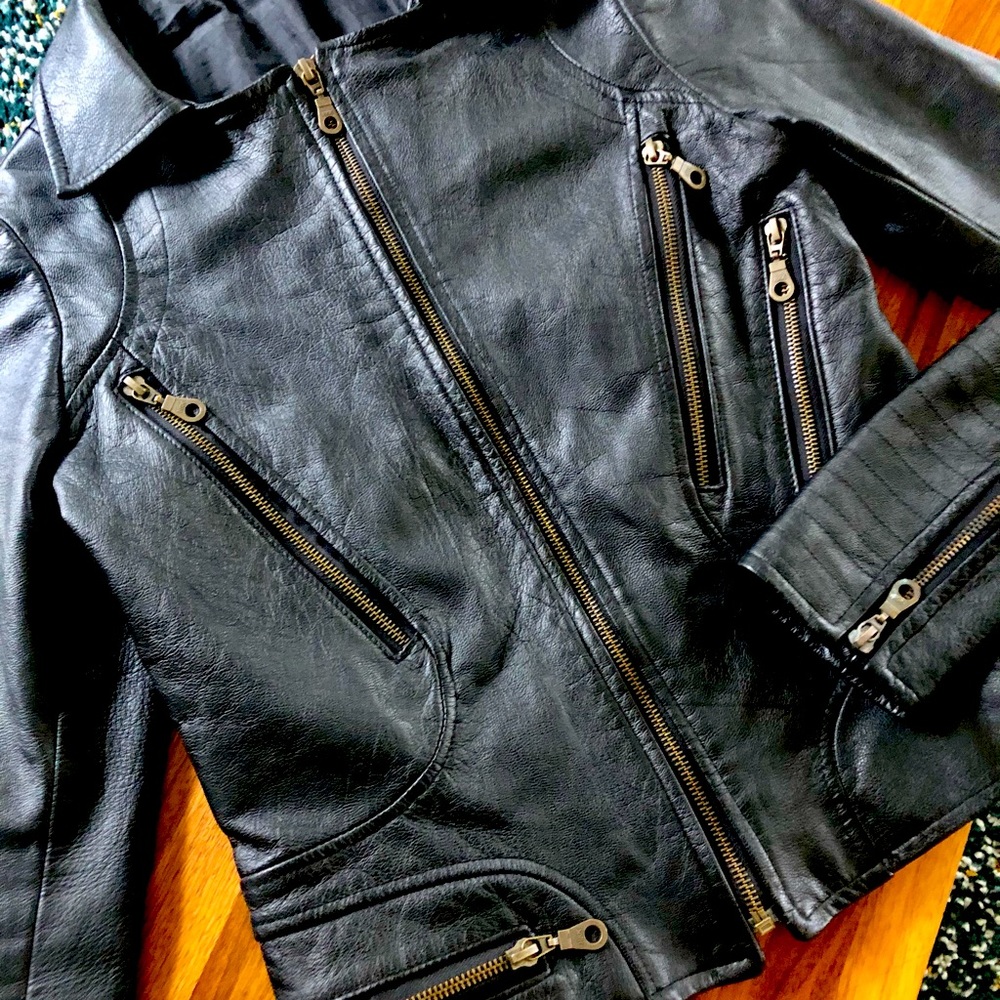 Vintage Leather Moto Jacket